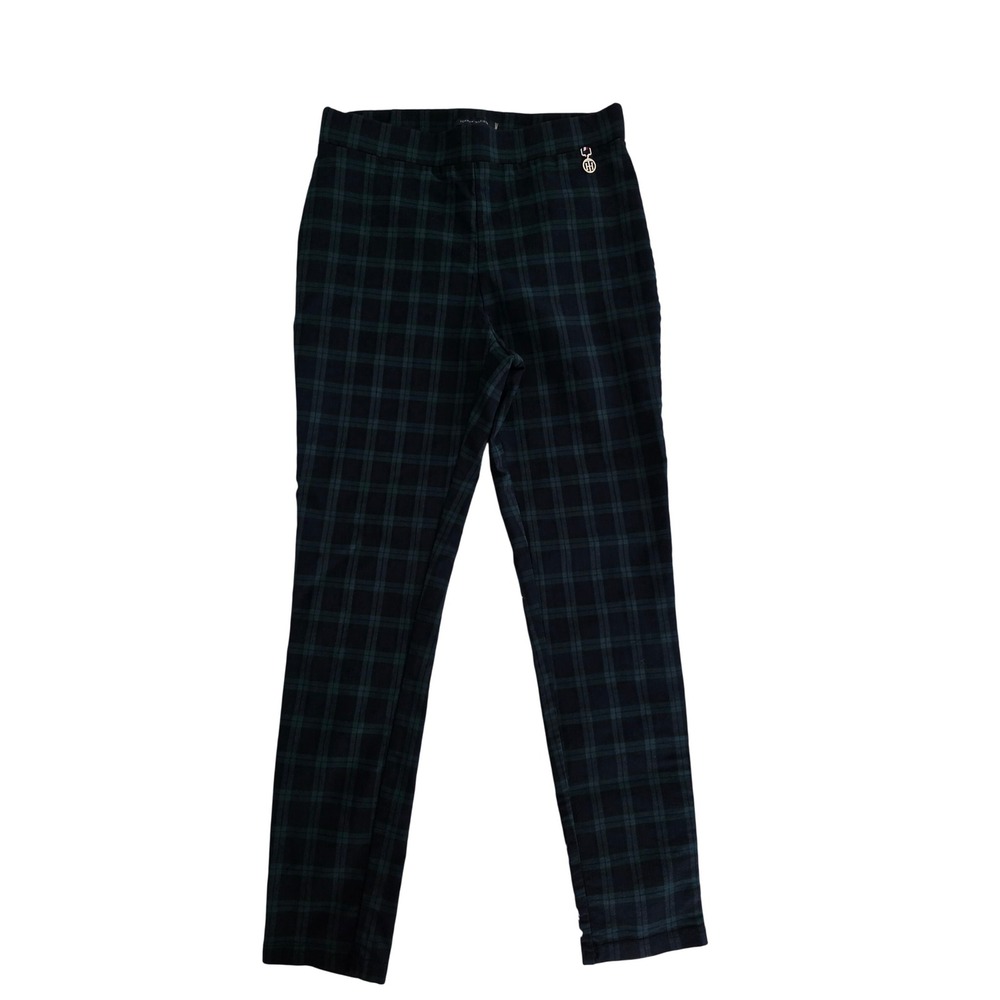 Tommy Hilfiger Womens Black Watch Plaid Pull On Leggings Slim Navy Green Pants